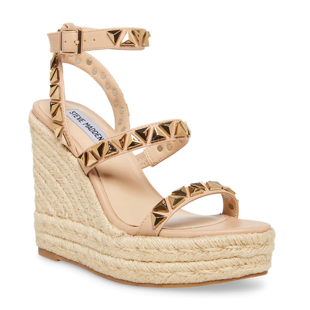 NEW Steve Madden Sessions Tan Studded Wedge  size 8